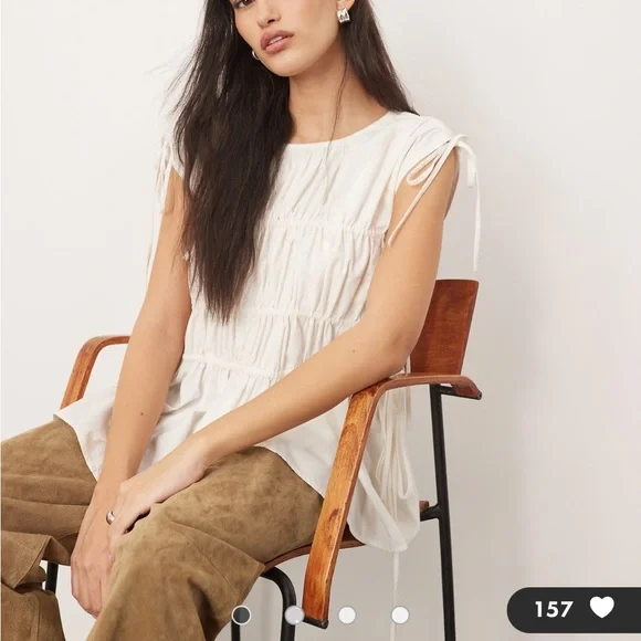 ARRANGE ruched top with drawstring detail - Picture 3 of 10